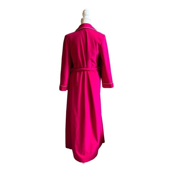 Vintage Kayser Felt Velour Hostess Robe Sleepwear Intimates Hot Pink US Petite - Picture 7 of 11